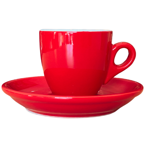 Nuova Point dickwandige Espressotasse PALERMO rot 56 ml - 6 Ober - und Untertassen
