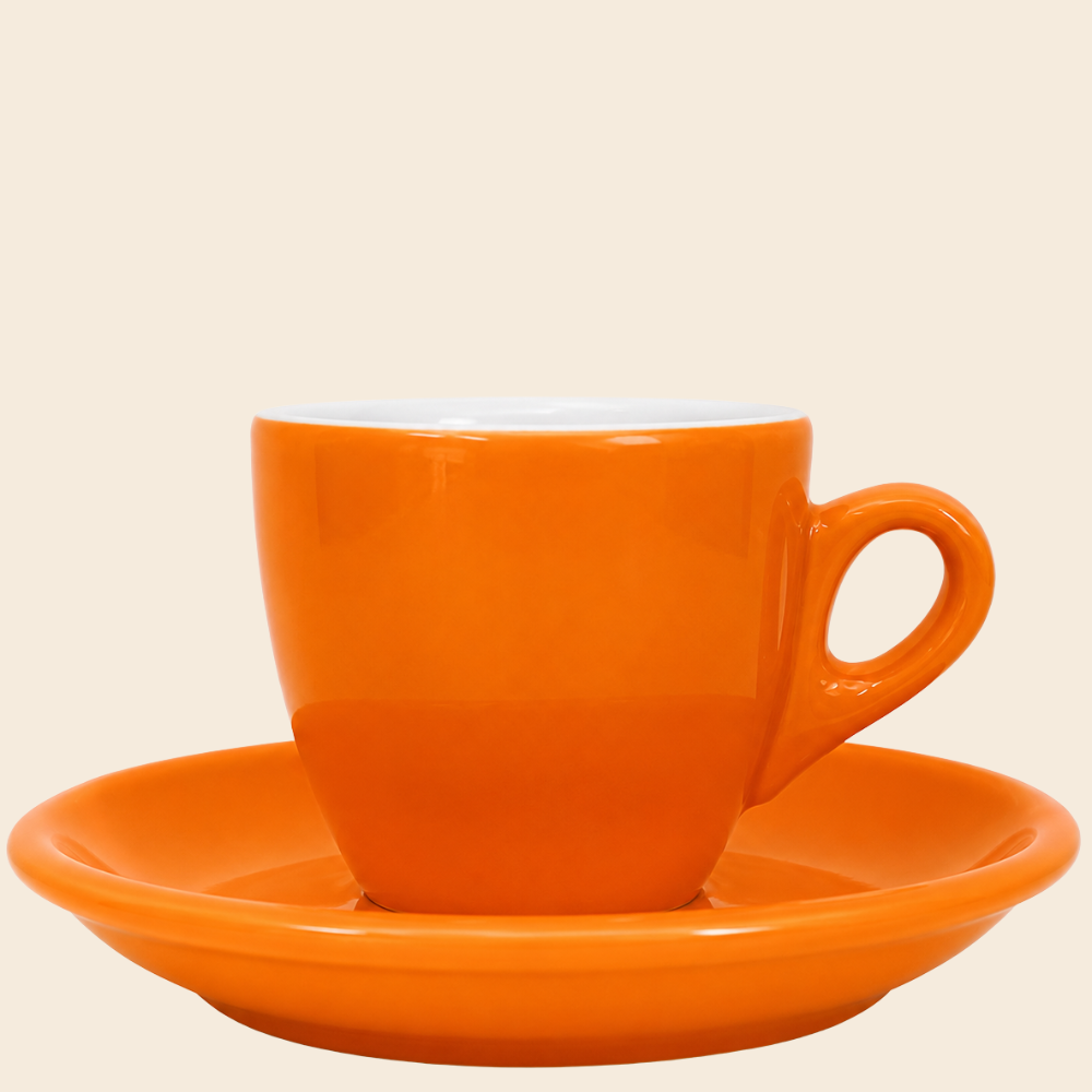 Nuova Point dickwandige Espressotasse PALERMO orange 56 ml - 6 Ober - und Untertassen