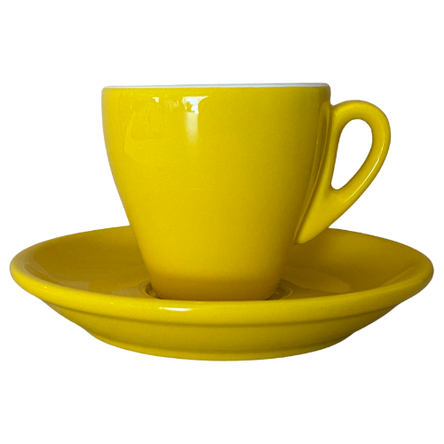 Nuova Point dickwandige Espressotasse MILANO gelb 65 ml - 6 Ober - und Untertassen