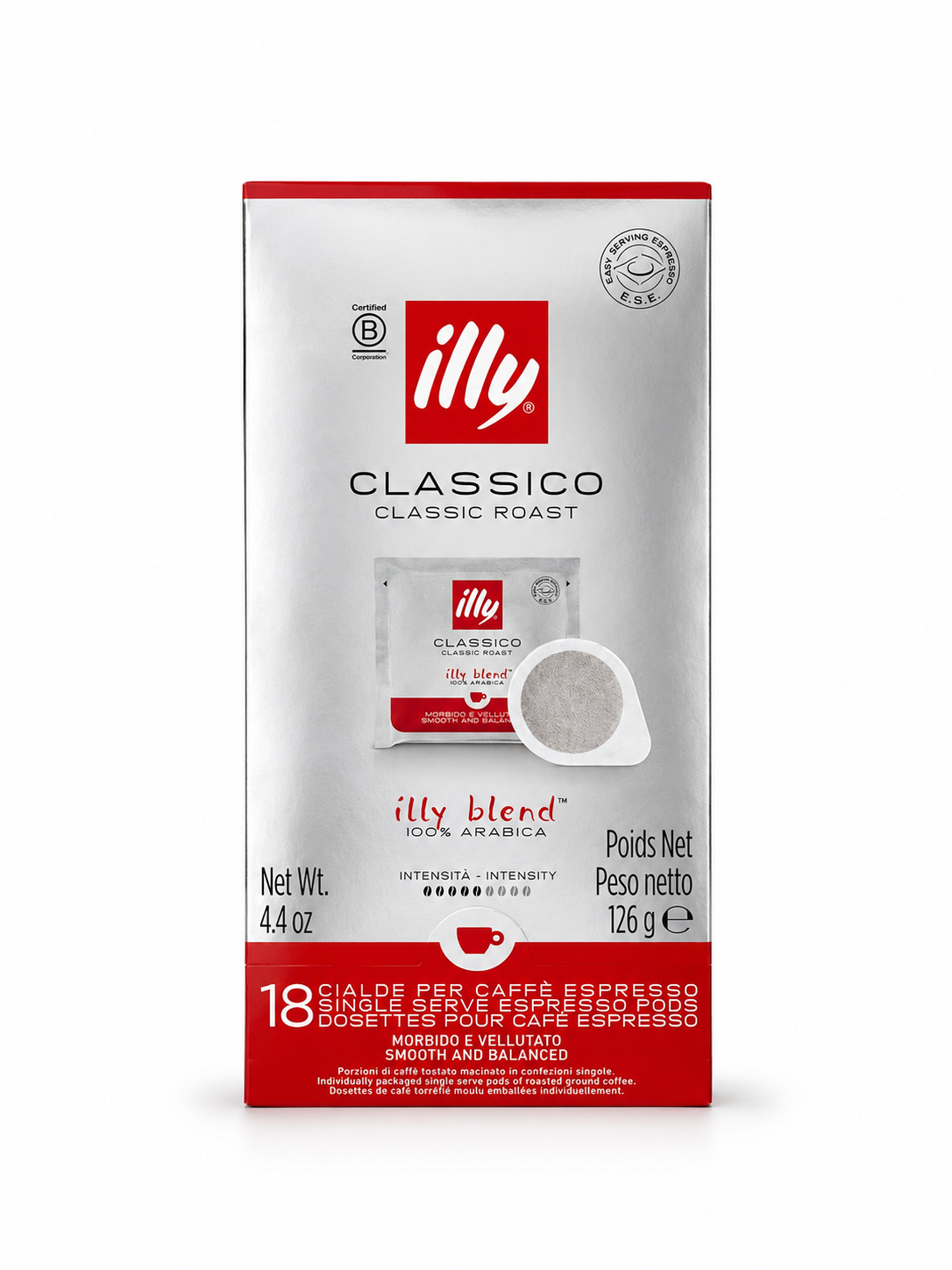 illy CLASSICO ESE Pads, erhältlich in 1, 6 oder 12 Kaffeepads