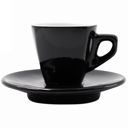 Nuova Point Espressotasse ASTI schwarz 56 ml - 6 Ober - und Untertasse