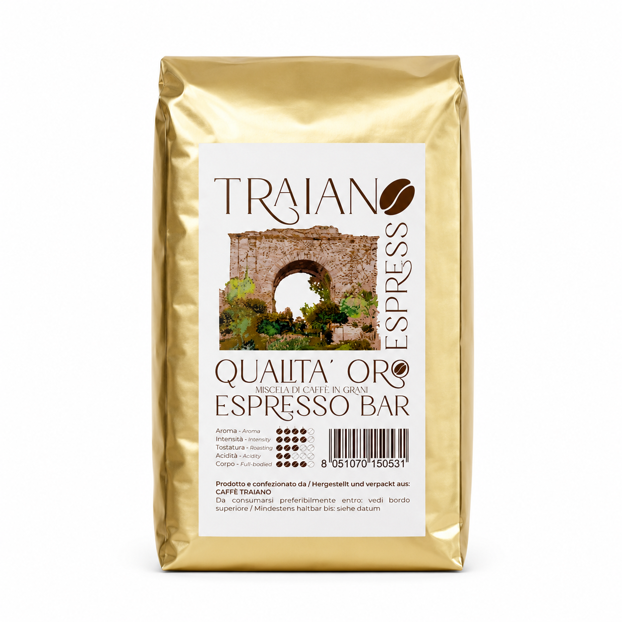 Opinum Espresso Traiano Miscela ORO 1000g ganze Bohnen