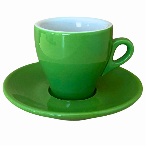 Nuova Point dickwandige Kaffeetasse MILANO grün 160 ml - 6 Ober - und Untertassen