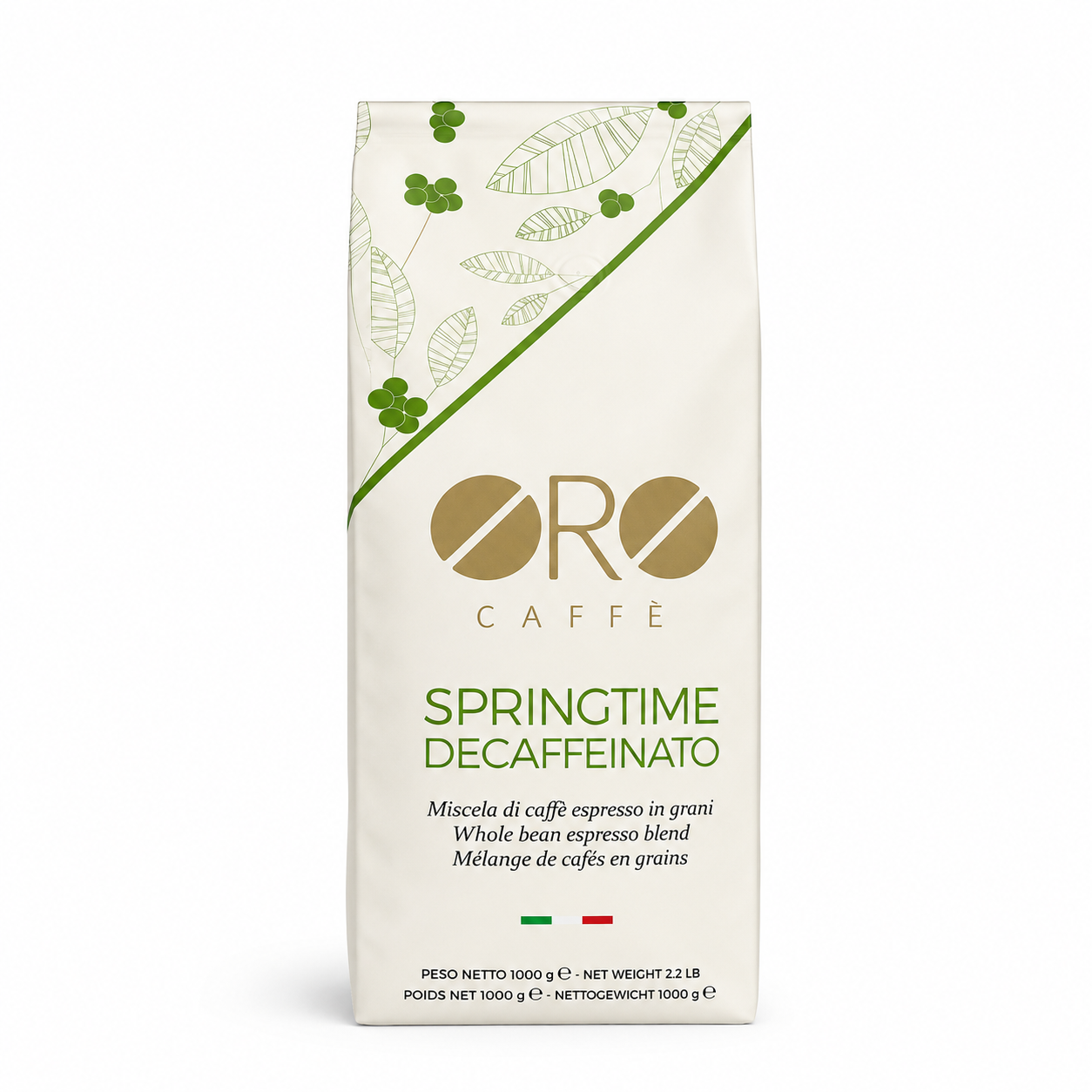 ORO Caffè geröstete Kaffeebohnen ohne Koffein 500g - SPRINGTIME DECAFFEINATO