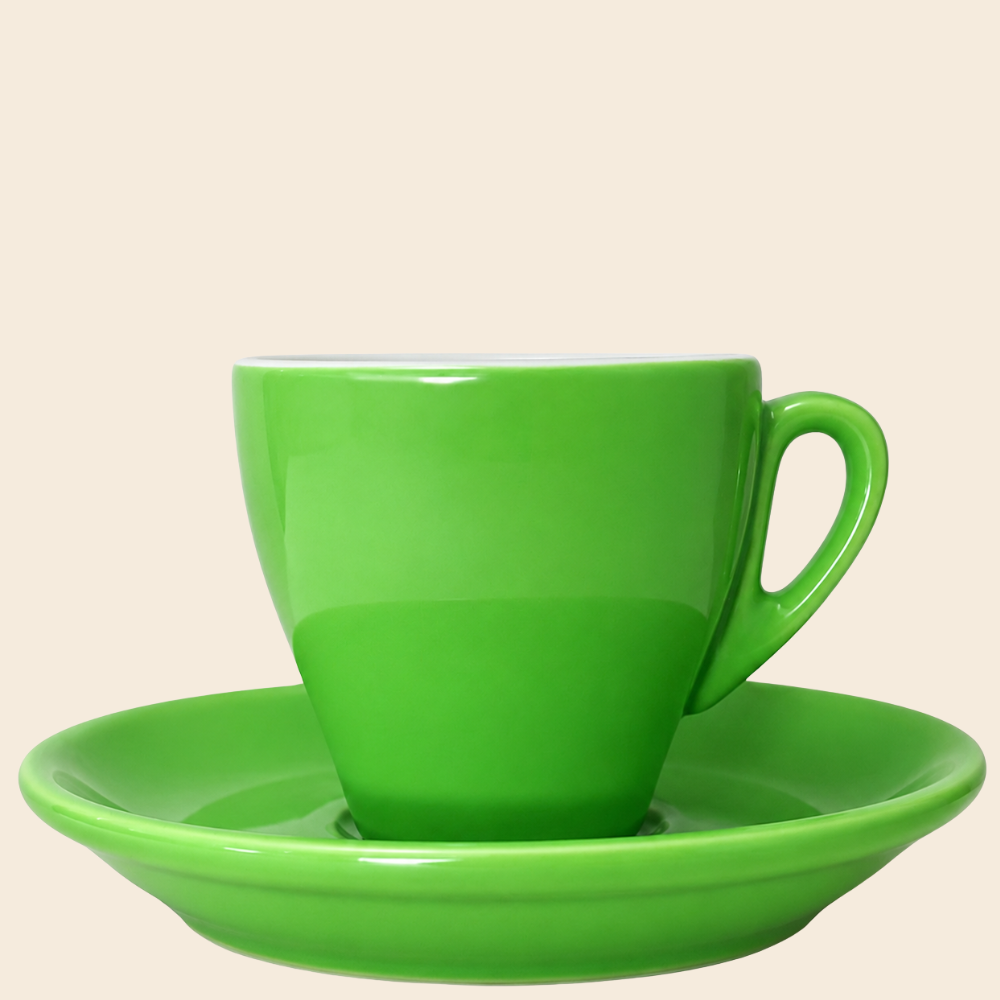 Nuova Point dickwandige Espressotasse MILANO grün 65 ml - 6 Ober - und Untertassen