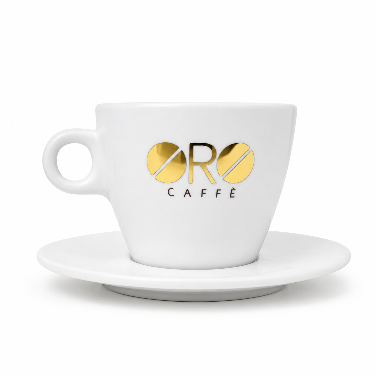 ORO Caffè Logo Frühstückstasse mit Untertasse
