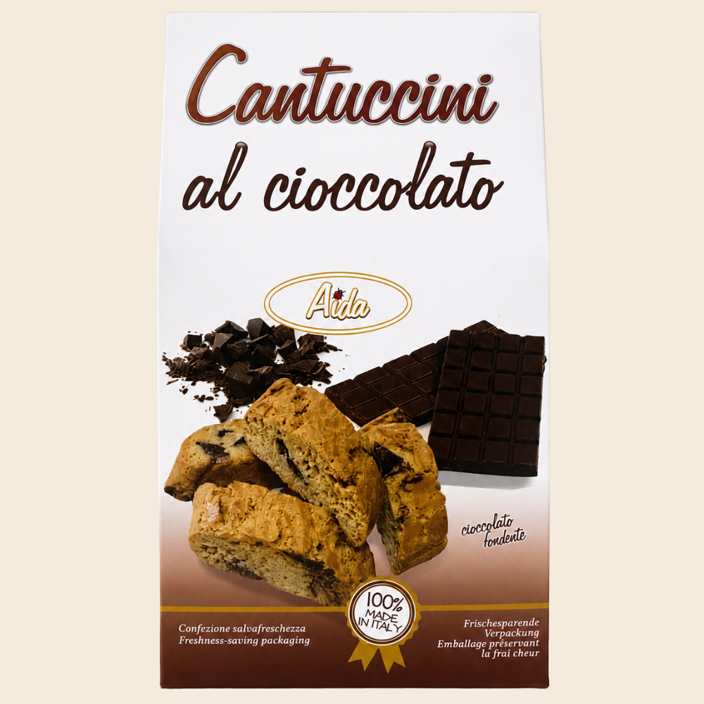 Aida Cantuccini al Cioccolato Fondente 200g – Knusprige Verführung mit dunkler Schokolade