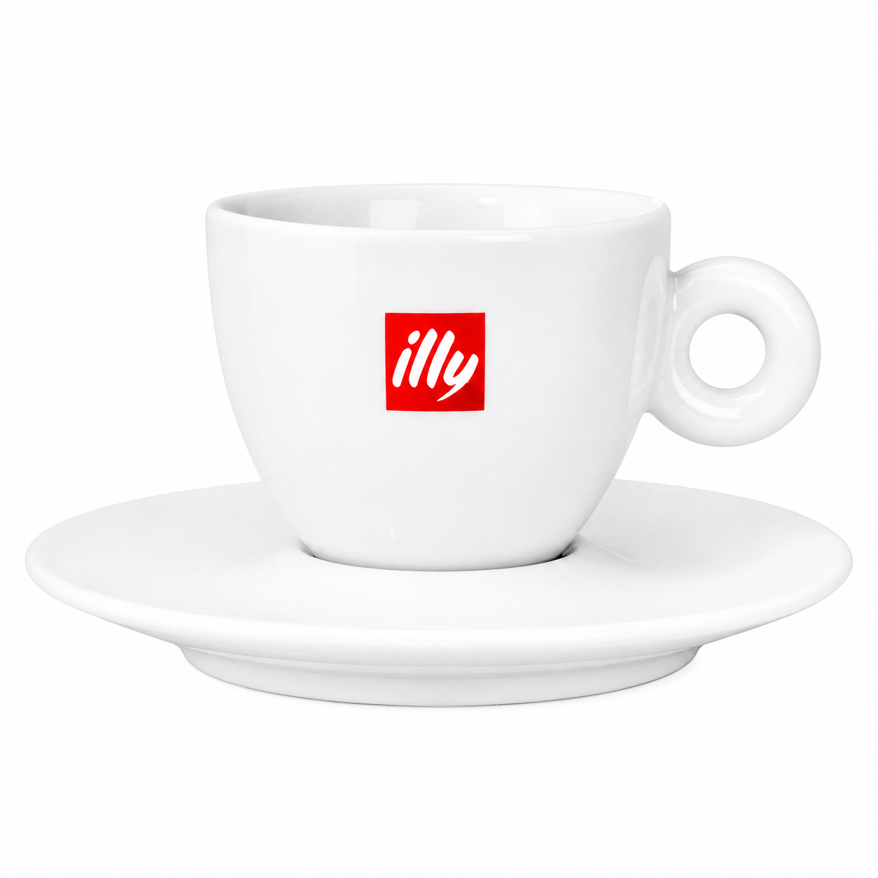 illy original Logo Cappuccinotasse mit Unterteller 200ml weiß 6 Stück