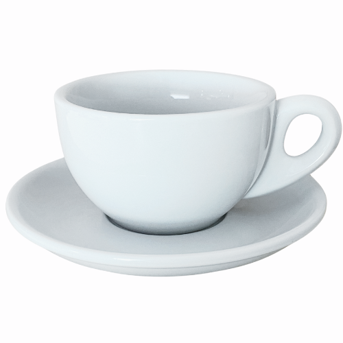 Nuova Point dickwandige Lattetasse PALERMO weiß 260 ml - 6 Ober - und Untertassen