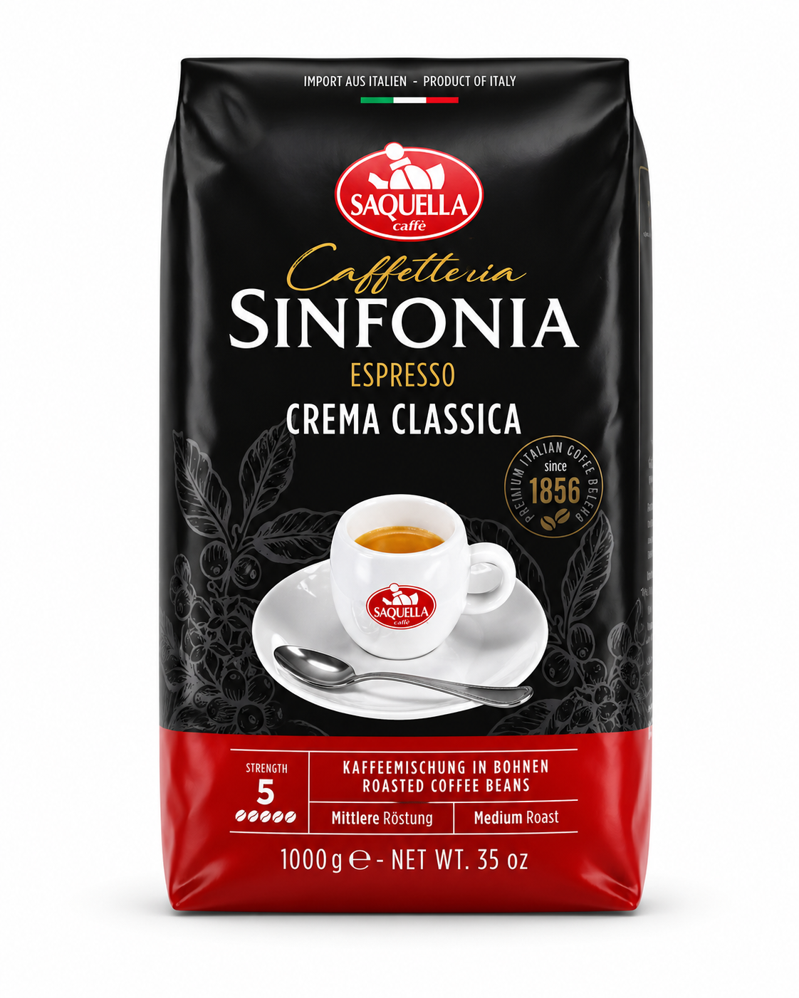 Saquella Sinfonia Crema Classica 1000g ganze Bohnen