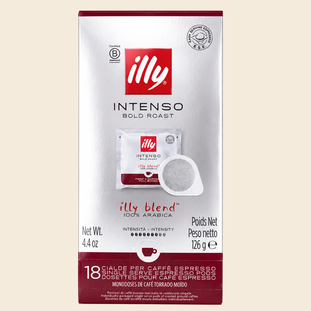 illy INTENSO ESE Pads, erhältlich in 1, 6 oder 12 Kaffeepads