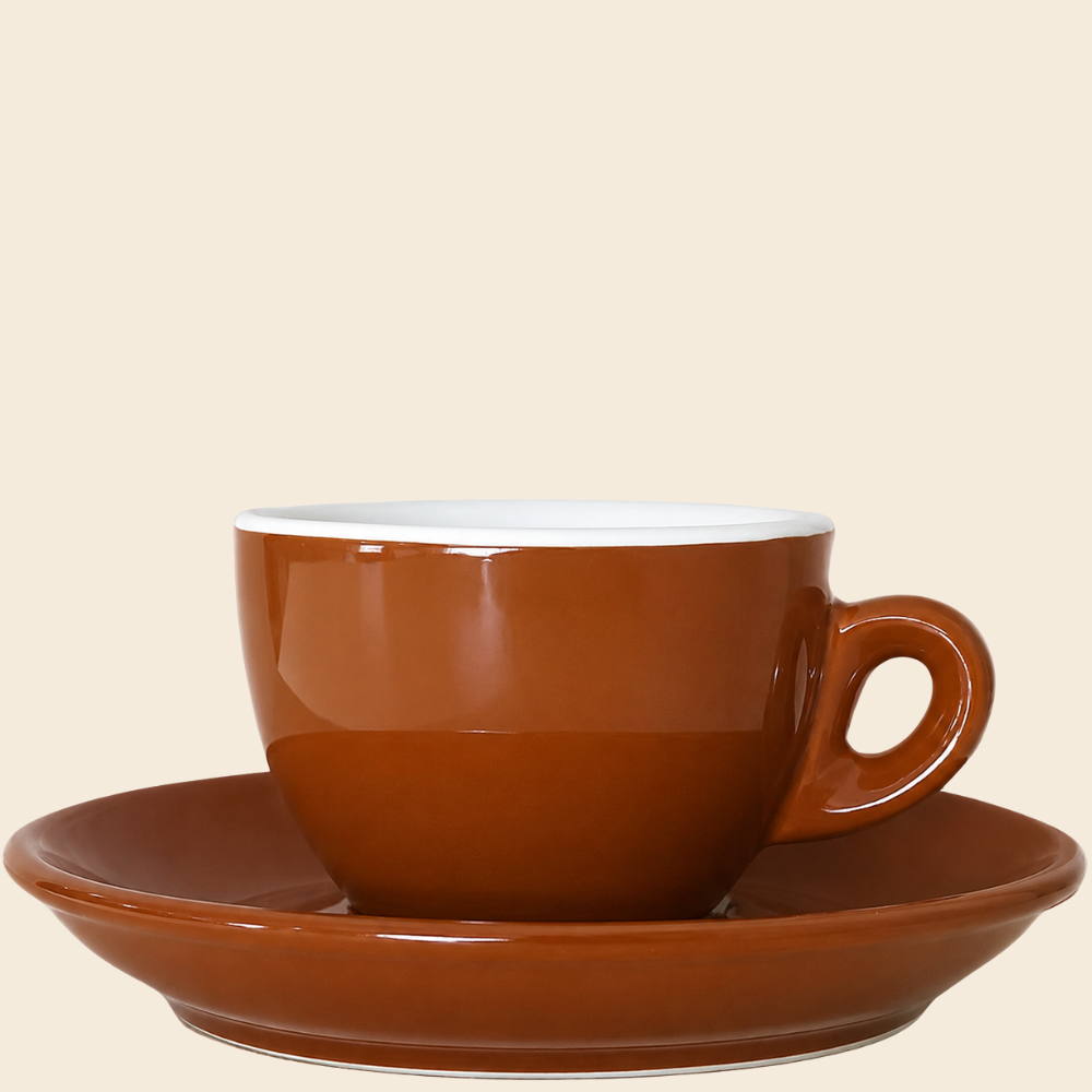 Nuova Point Espressotasse SORRENTO braun 62 ml, dickwandig - 6 Ober - und Untertassen