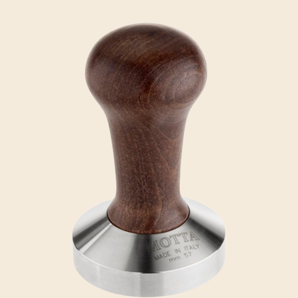 Motta Tamper Edelstahl mit Holzgriff braun 57mm