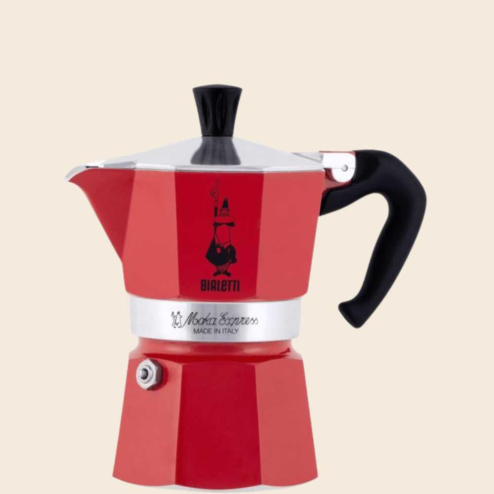 Bialetti Espressokocher Moka Express rot in 1,3 und 6 Tassen erhältlich