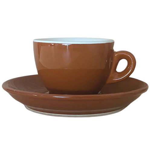 Nuova Point Espressotasse SORRENTO braun 62 ml, dickwandig - 6 Ober - und Untertassen