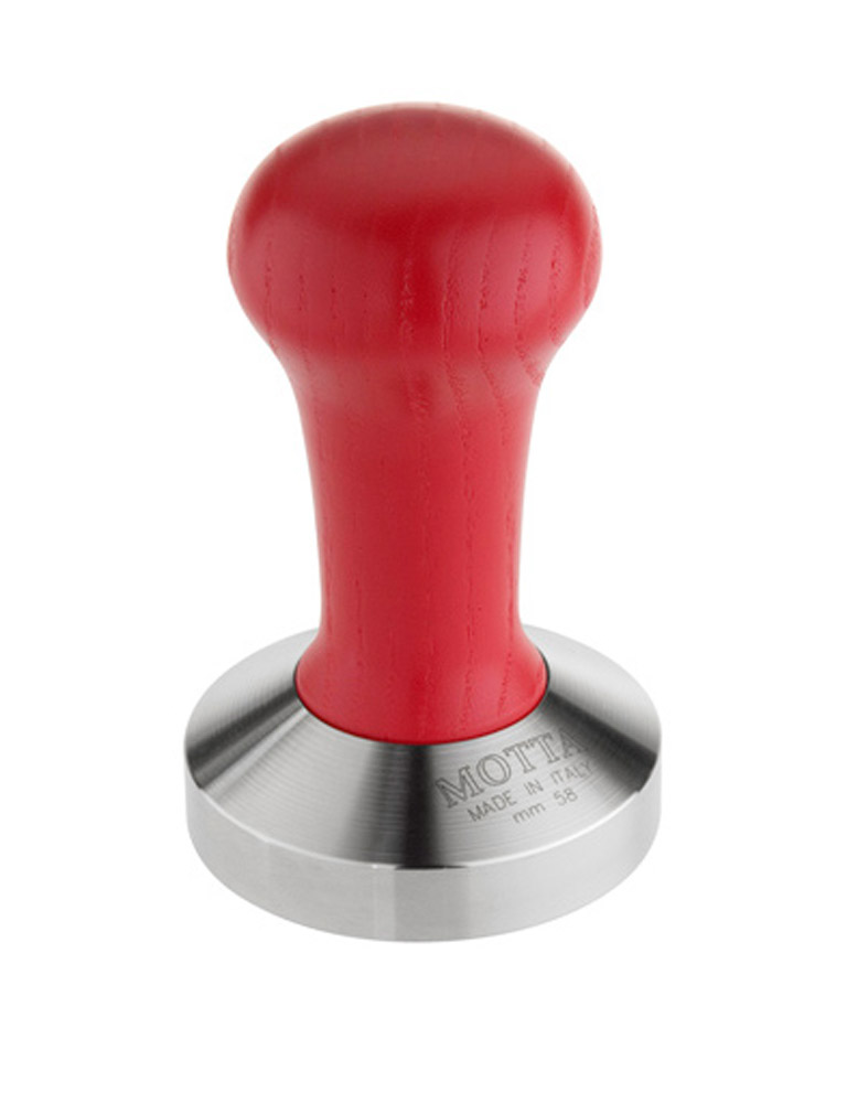 Motta Tamper Edelstahl mit Holzgriff rot