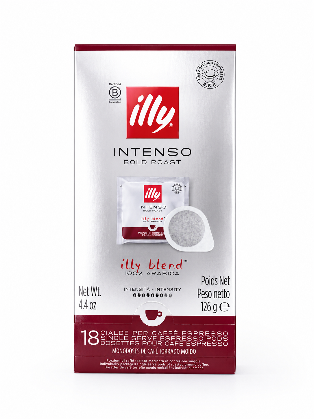 illy INTENSO ESE Pads, erhältlich in 1, 6 oder 12 Kaffeepads Kopie
