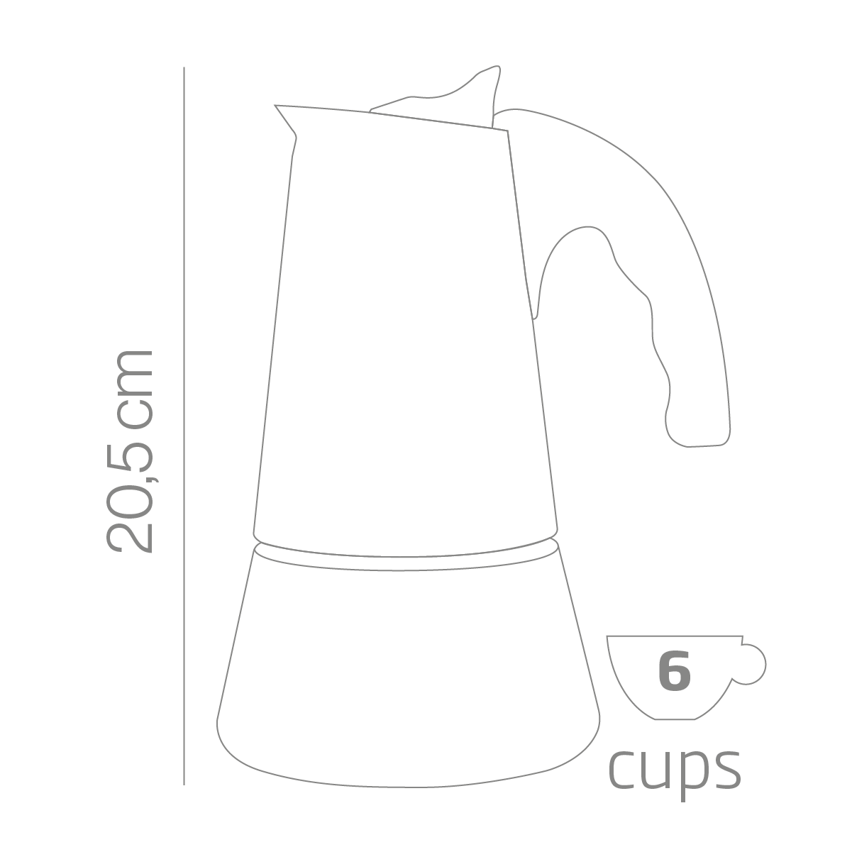 Forever Miss CONNY Edelstahl Espressokocher Induktion 6 Tassen