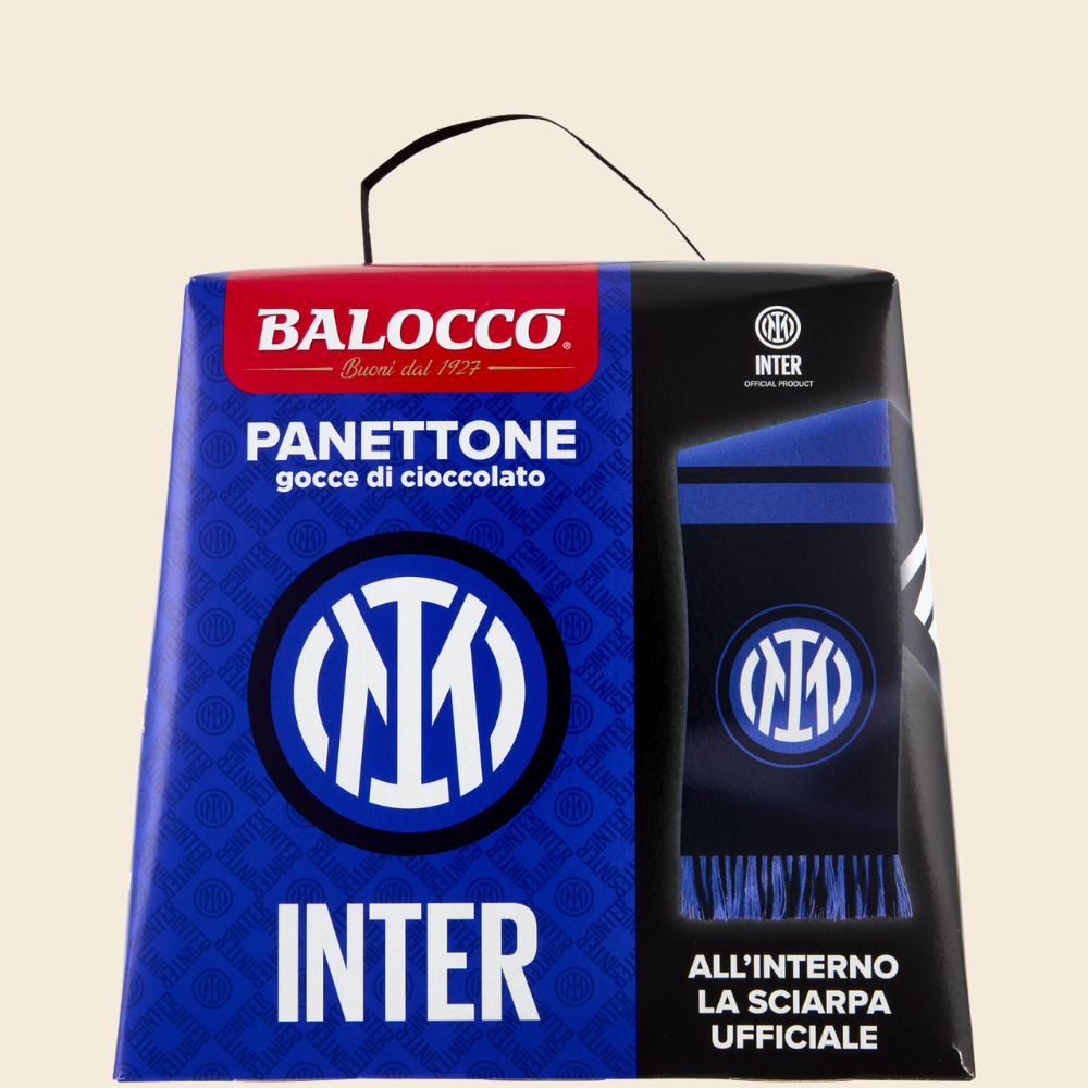 Balocco Panettone Inter Mailand mit Schokoladenstückchen & Schal 500g
