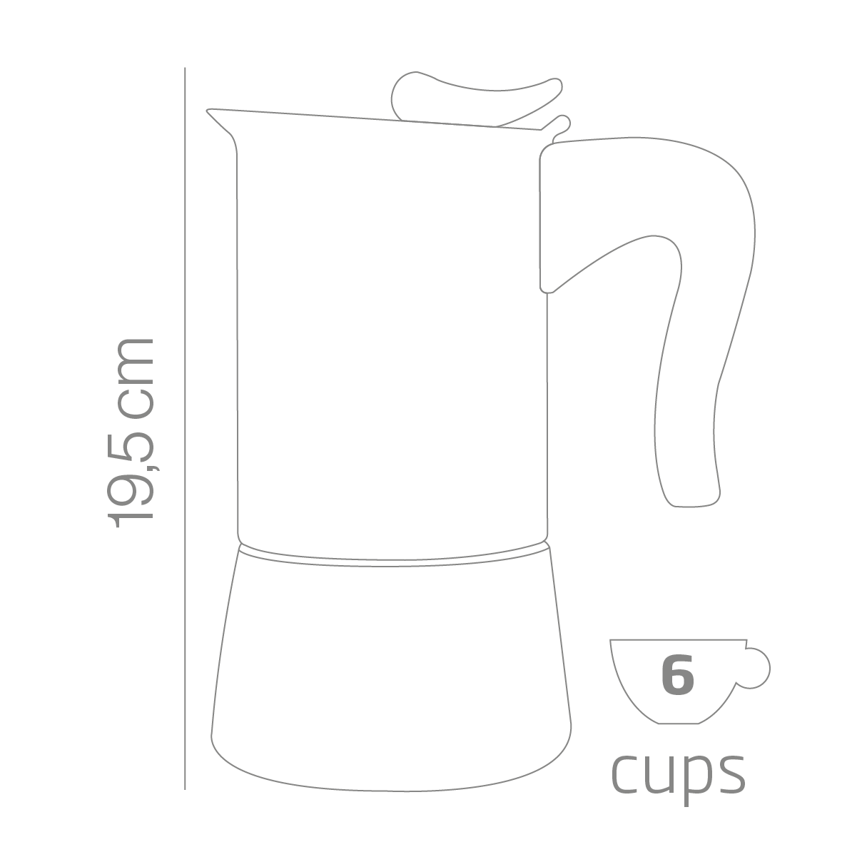 Forever Miss Splendy Edelstahl Espressokocher Induktion 6 Tassen