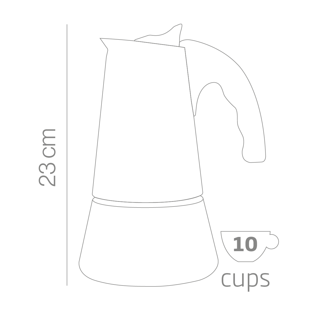 Forever Miss CONNY Edelstahl Espressokocher Induktion 10 Tassen