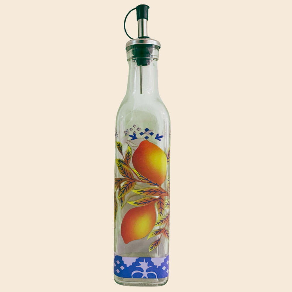 Forever EVA Ölflasche LIMONE aus Glas mit Edelstahl Ausgießer