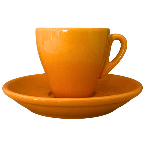Nuova Point dickwandige Espressotasse MILANO orange 65 ml - 6 Ober - und Untertassen
