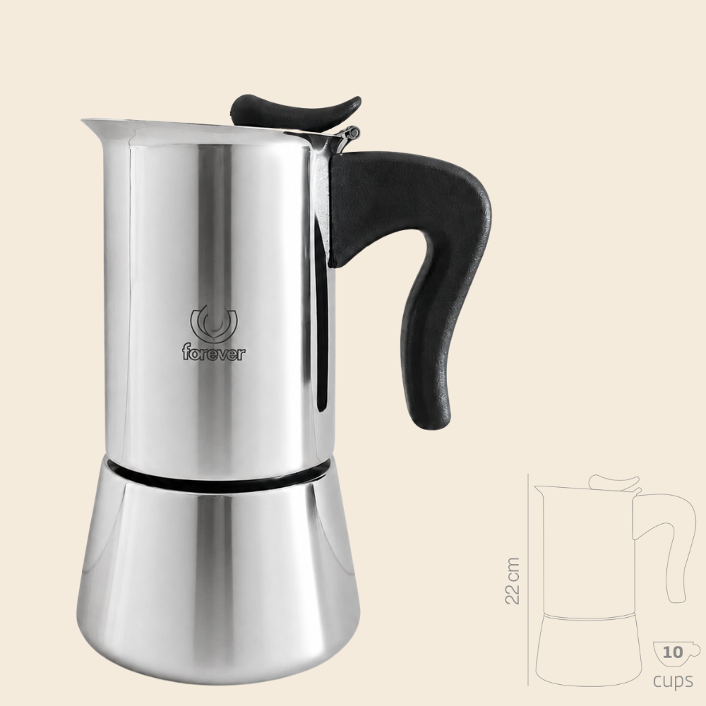 Forever Miss Splendy Edelstahl Espressokocher Induktion 10 Tassen
