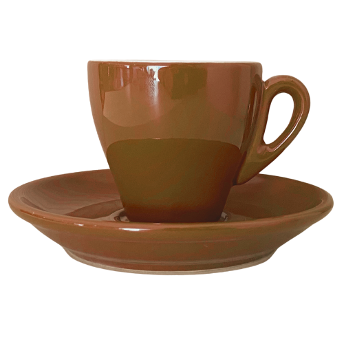 Nuova Point dickwandige Espressotasse MILANO braun 65 ml - 6 Ober - und Untertassen
