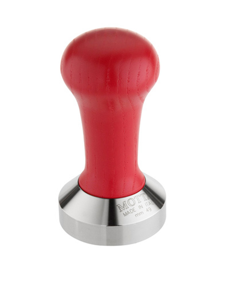 Motta Tamper Edelstahl mit Holzgriff rot