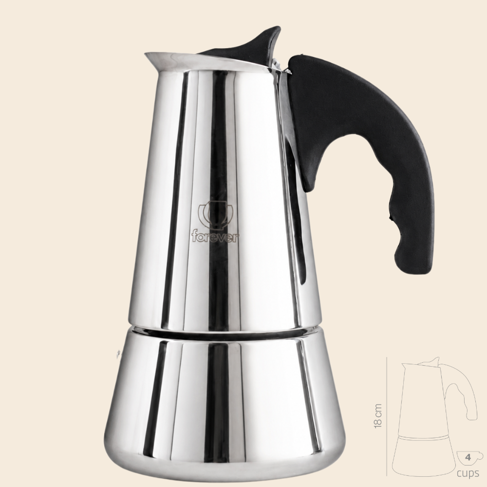 Forever Miss CONNY Edelstahl Espressokocher Induktion 4 Tassen