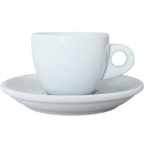 Nuova Point dickwandige Espressotasse PORTOFINO weiß 56 ml - 6 Ober - und Untertasse