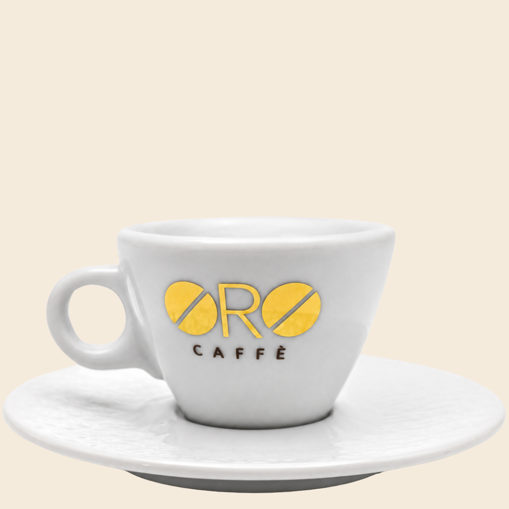ORO Caffè Logo Espressotasse mit Untertasse - 6 Tassen