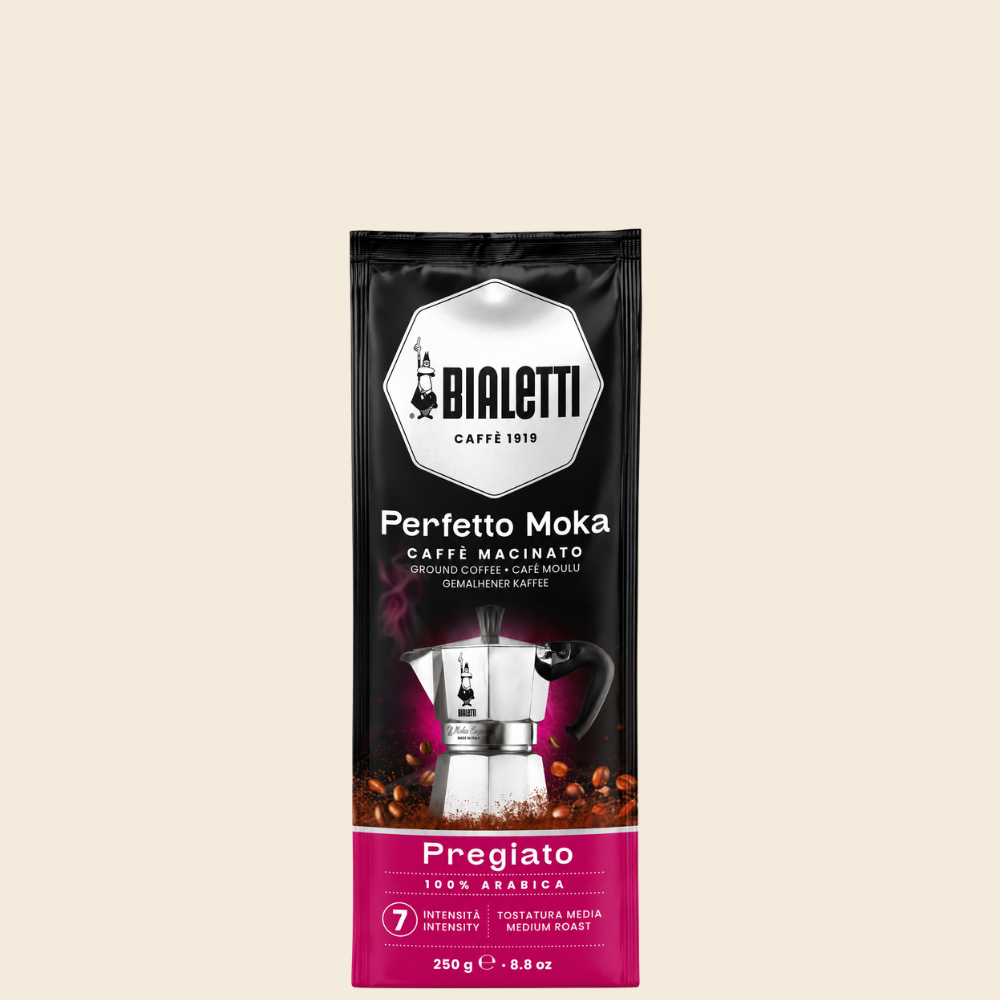 Bialetti Perfetto Moka Pregiato 100% Arabica gemahlen 250 g