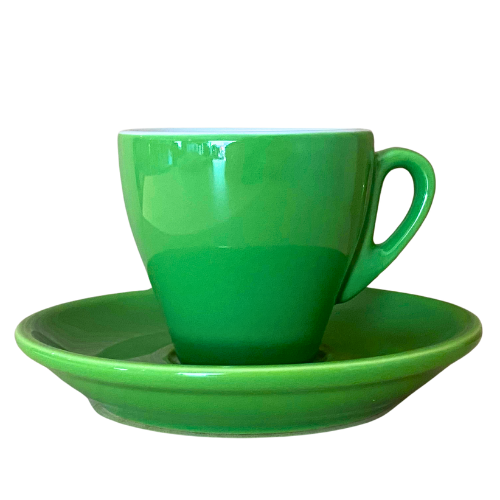 Nuova Point dickwandige Espressotasse MILANO grün 65 ml - 6 Ober - und Untertassen