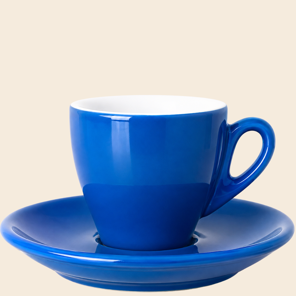 Nuova Point dickwandige Espressotasse MILANO blau 65 ml - 6 Ober - und Untertassen