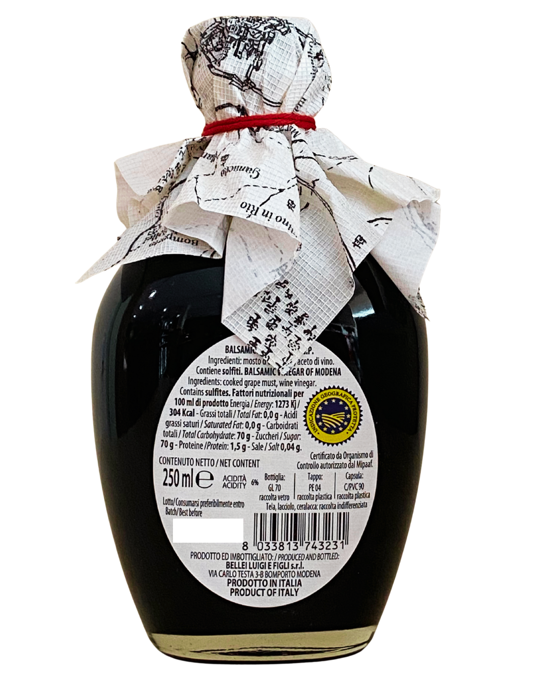 Bellei Aceto Balsamico di Modena I.G.P. Denso Mono Vitigno Lambrusco 250ml