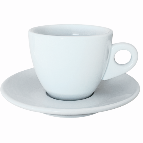 Nuova Point dickwandige Kaffeetasse PORTOFINO weiß 145 ml - 6 Ober - und Untertassen