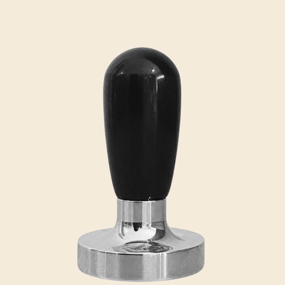 ECM Tamper Edelstahl mit Bakelit Griff schwarz 58 mm plan