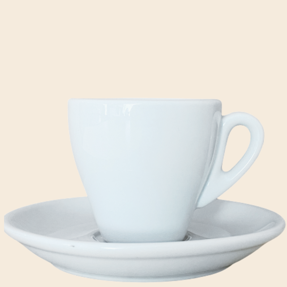 Nuova Point dickwandige Espressotasse MILANO weiß 65 ml - 6 Ober - und Untertasse